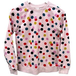Hanna Andersson Girls Top Size 12 Confetti Polka Dot Sweatshirt Pink
